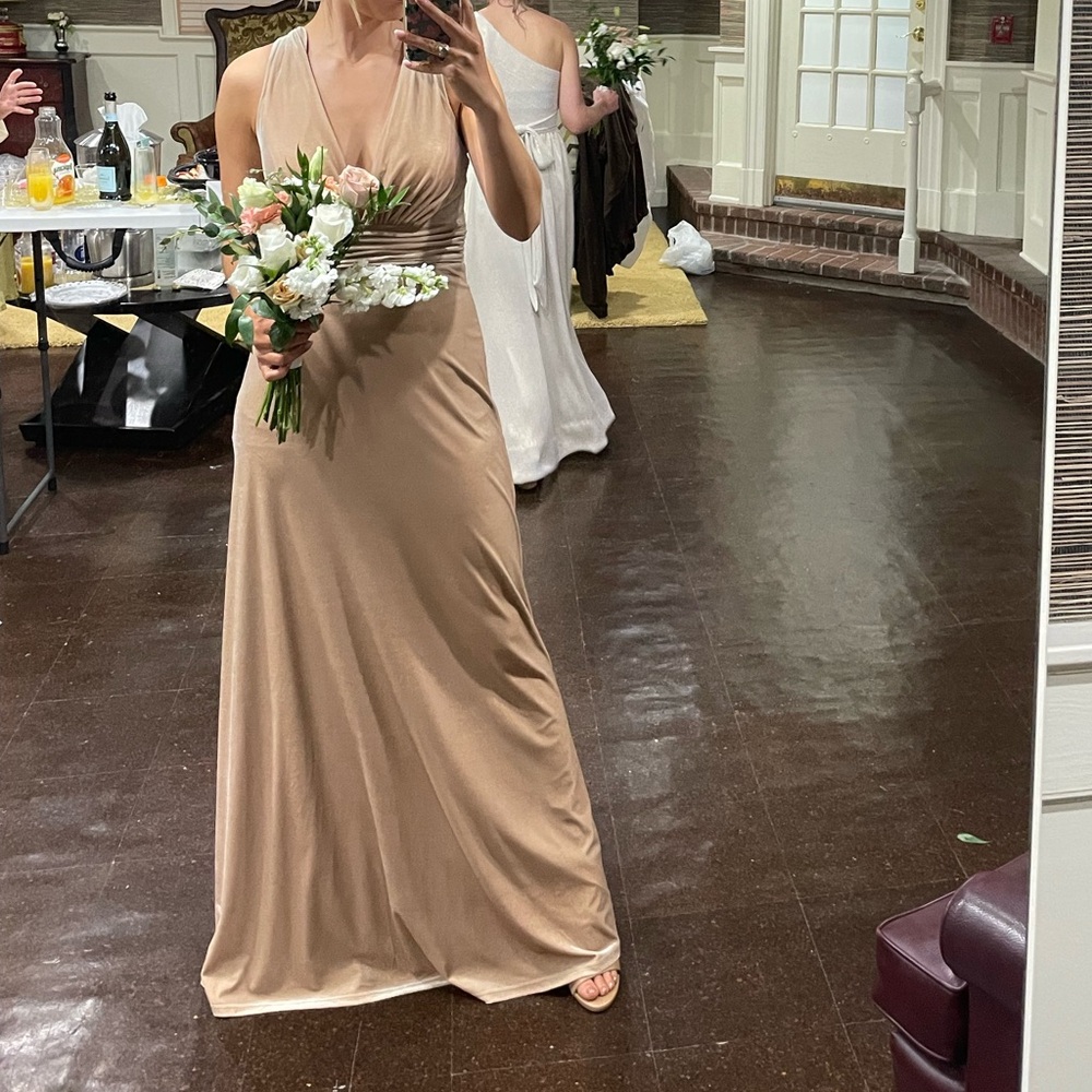 Velvet Dylan Gold Champagne Bridesmaid Dress